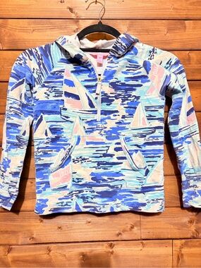 Girl’s Lilly Pulitzer Skipper Popover Jacket Pier Pressure Sailboat Boat 6-7 y/o